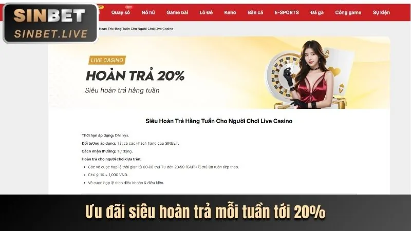 Khuyến mãi theo sảnh game tại oke888 nhà cái